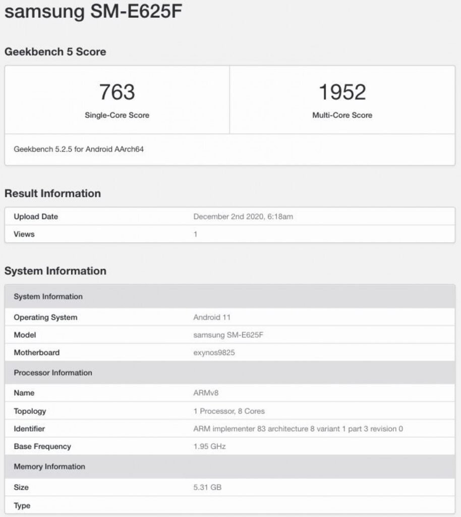 Geekbench F62