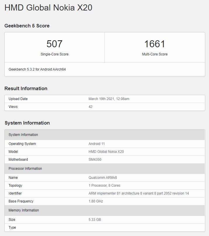 Geekbench X20