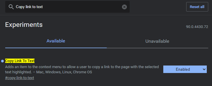 Como activar el envío de texto destacado en Google Chrome