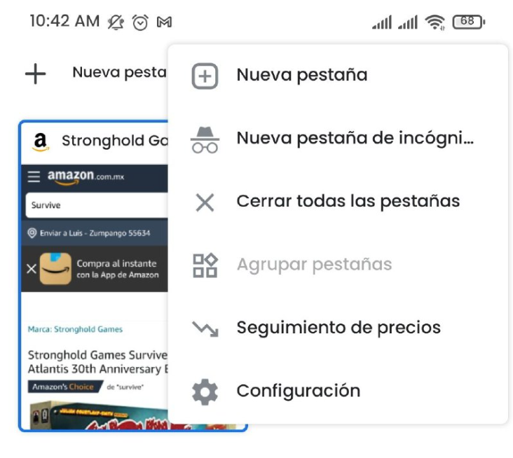 Como activar el seguimiento de precios en Chrome (Android)