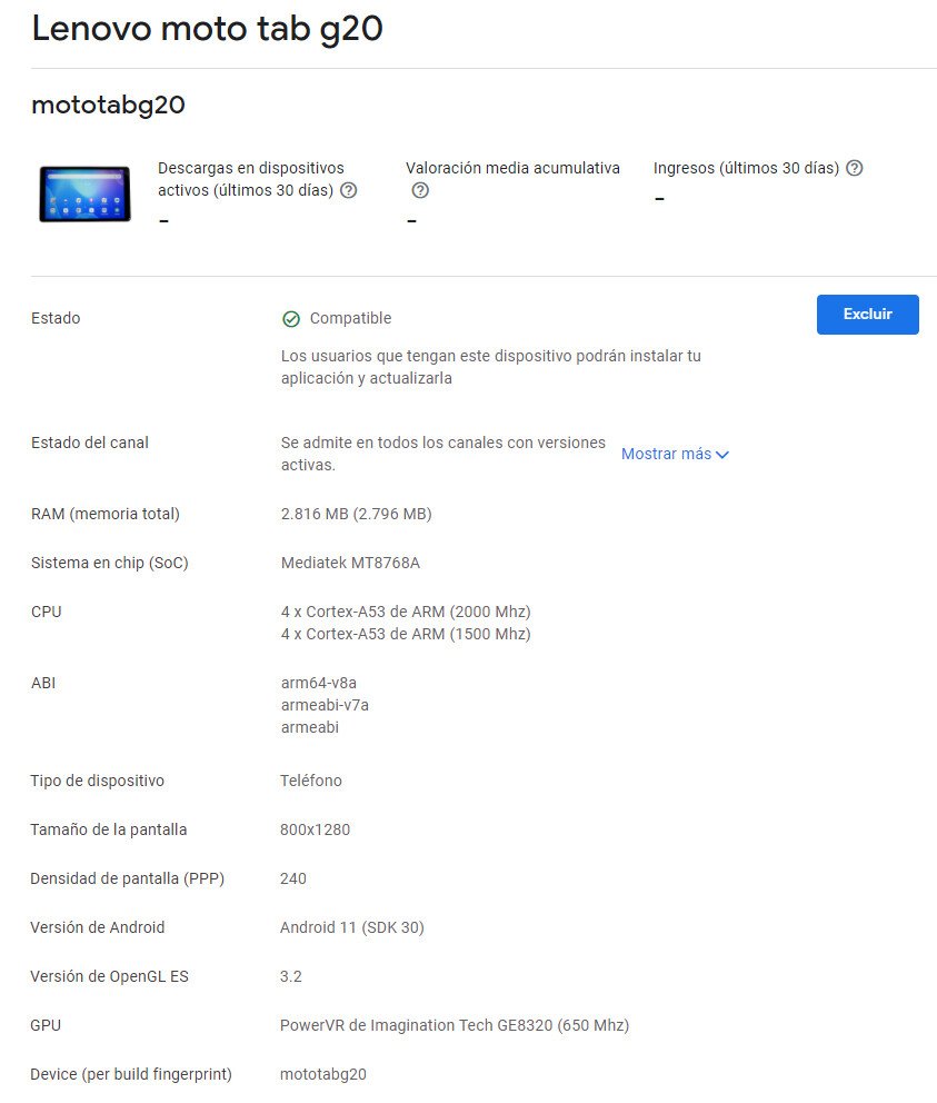 Moto Tab G20 