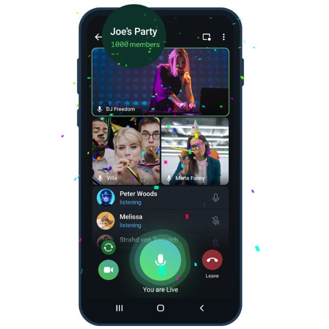 Telegram videollamadas 1,000 espectadores