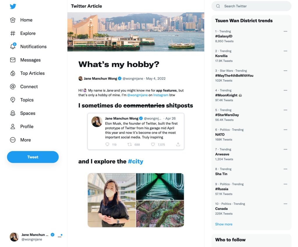 Twitter Notes / Twitter Articles.