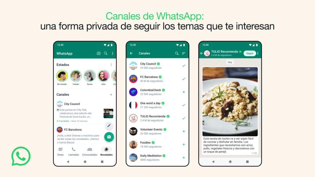 Canales de WhatsApp