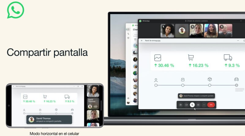 WhatsApp compartir pantalla en Videollamada