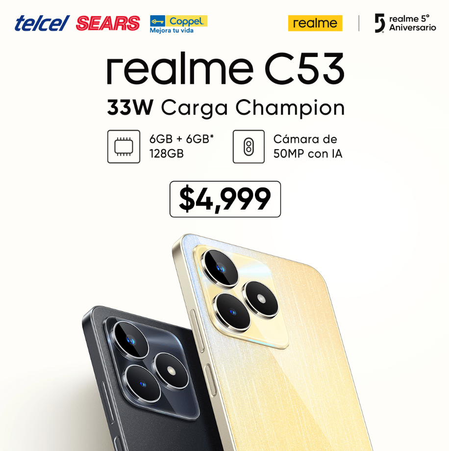 realme C53 llega a México: el diseño más delgado de realme hasta la fecha,  12 GB de RAM y cámara de 50 megapixeles, lanzamiento y precio